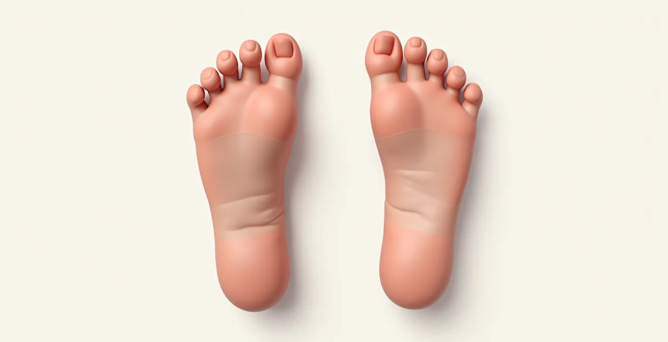 Comparaison visuelle entre une toe box étroite et une toe box large permettant le mouvement naturel des orteils