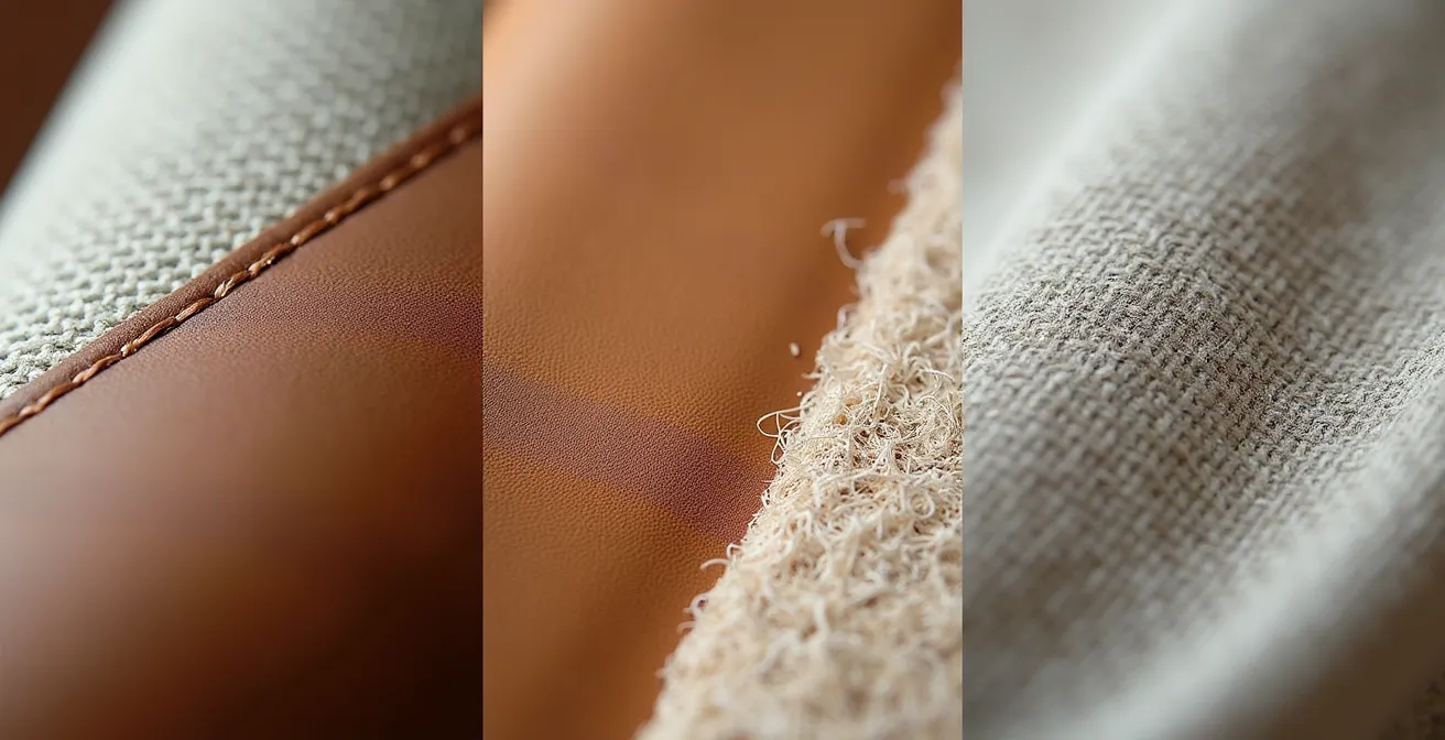 Gros plan sur différents matériaux respirants de chaussures d'enfant