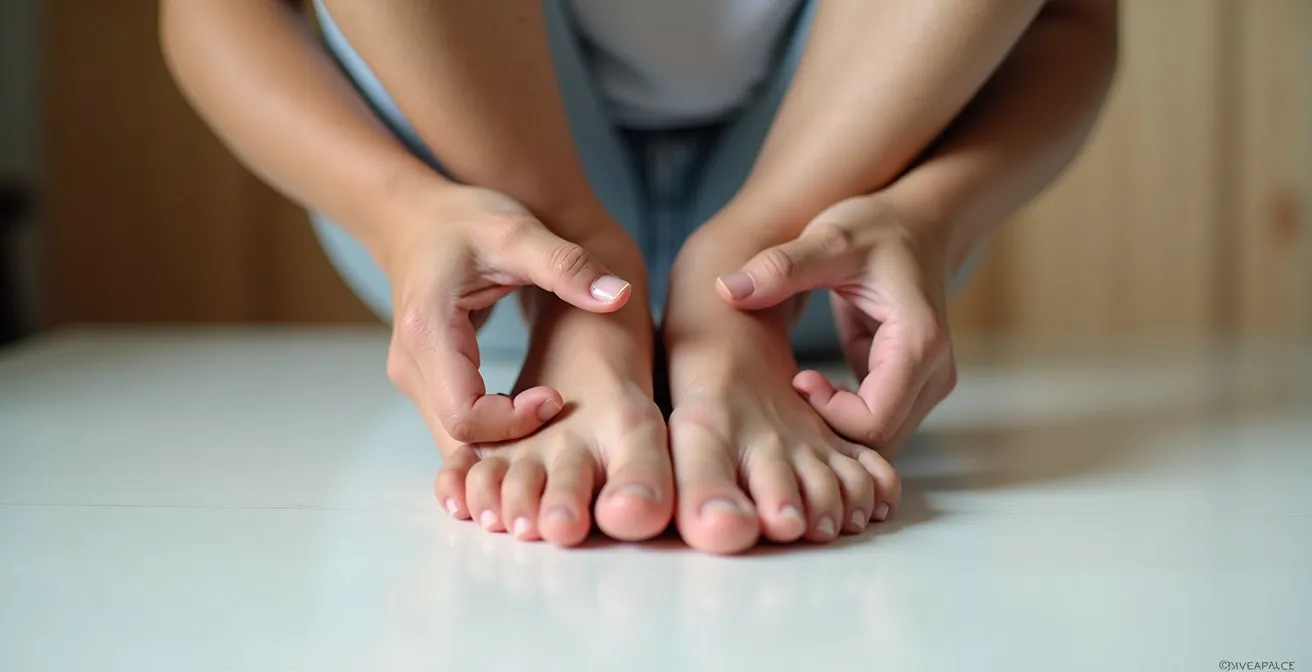 Main pliant une chaussure d'enfant pour montrer le point de flexion correct au niveau des métatarses